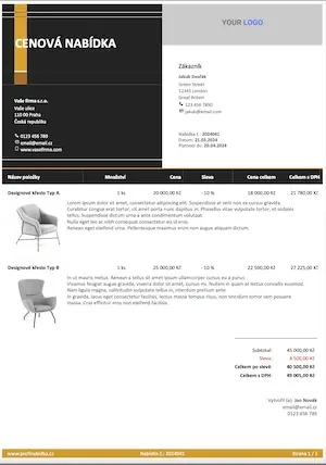 Vzor cenovej ponuky